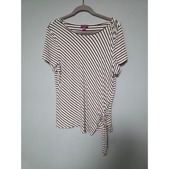 Vince Camuto Striped Blouse Size XL Chic Casual Business GorpCore Nordstrom - Picture 2 of 8